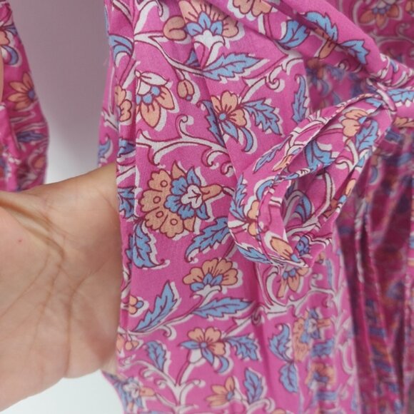 J Crew Embroidered Belted tunic dress in pink vines block print - Picture 6 of 10